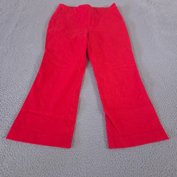 SPANX Pants - Spanx Pants Womens Medium Petite Red On The Go Ankle Flare Stretch Pockets